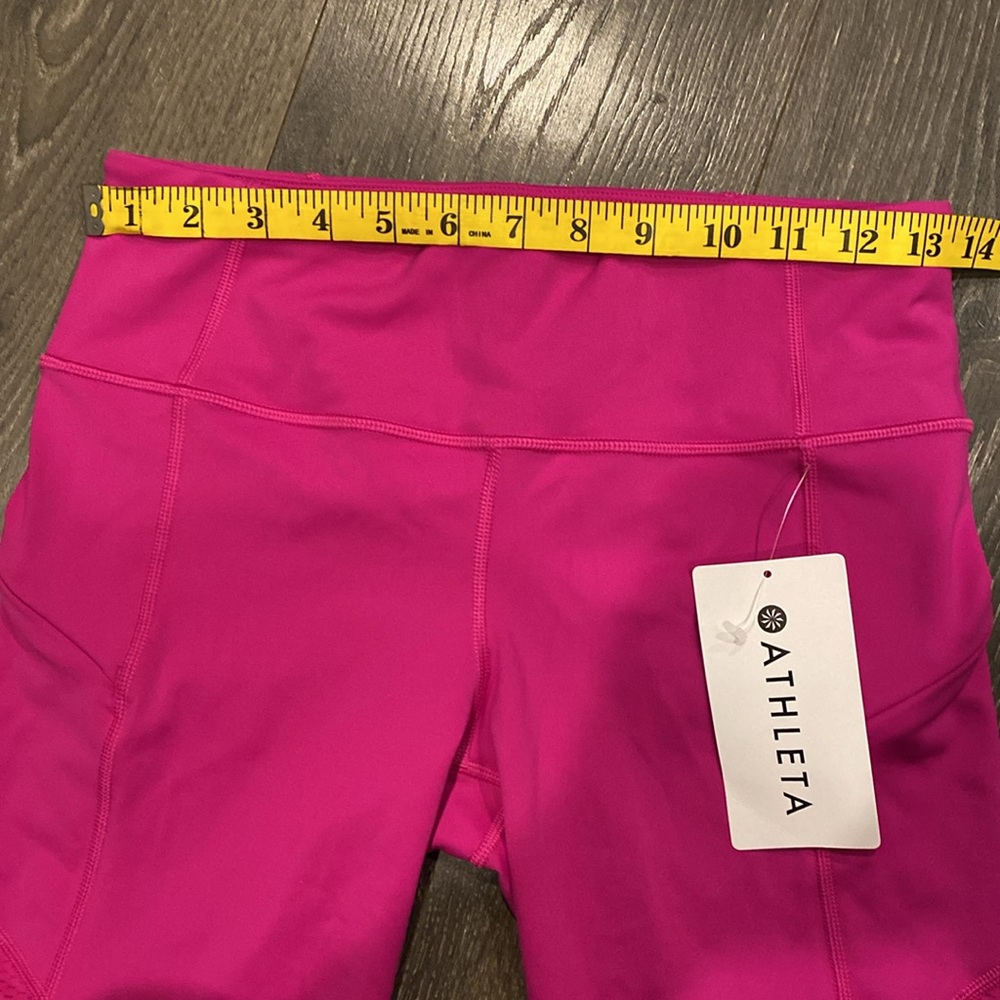 Athleta Mesh Capri color bright pink women size Small New with tags - Picture 4 of 8